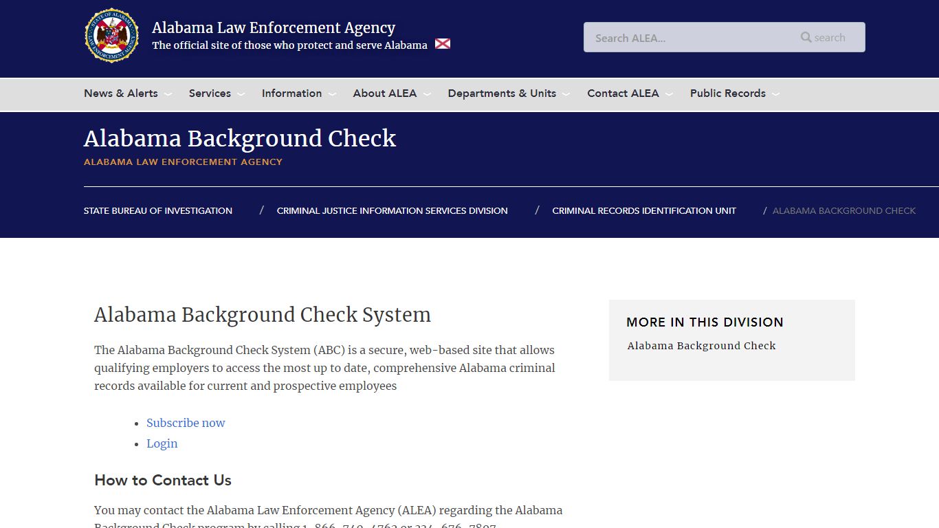 Alabama Background Check | Alabama Law Enforcement Agency
