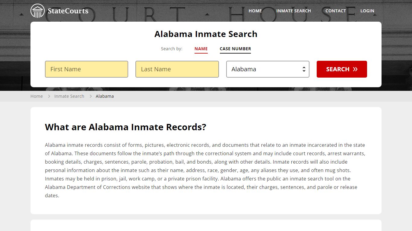 Alabama Inmate Search, Prison and Jail Information - StateCourts